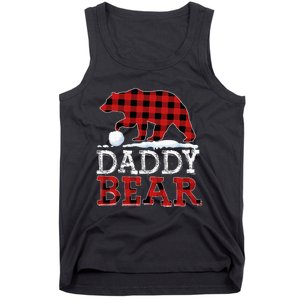 Buffalo Plaid Red Xmas Christmas Daddy Bear Pajama Family Tank Top