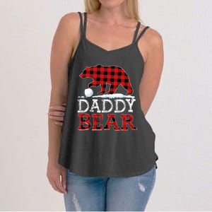 Buffalo Plaid Red Xmas Christmas Daddy Bear Pajama Family Women's Strappy Tank