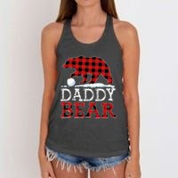 Buffalo Plaid Red Xmas Christmas Daddy Bear Pajama Family Women's Knotted Racerback Tank