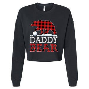 Buffalo Plaid Red Xmas Christmas Daddy Bear Pajama Family Cropped Pullover Crew