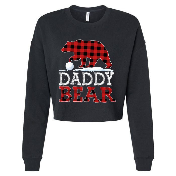 Buffalo Plaid Red Xmas Christmas Daddy Bear Pajama Family Cropped Pullover Crew