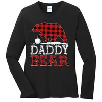 Buffalo Plaid Red Xmas Christmas Daddy Bear Pajama Family Ladies Long Sleeve Shirt