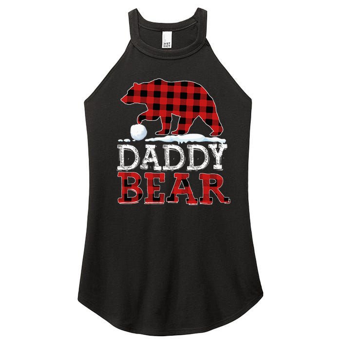 Buffalo Plaid Red Xmas Christmas Daddy Bear Pajama Family Women's Perfect Tri Rocker Tank