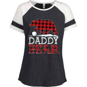 Buffalo Plaid Red Xmas Christmas Daddy Bear Pajama Family Enza Ladies Jersey Colorblock Tee