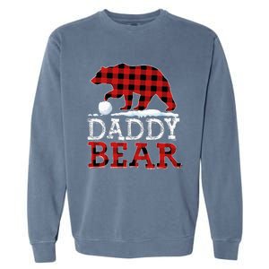 Buffalo Plaid Red Xmas Christmas Daddy Bear Pajama Family Garment-Dyed Sweatshirt