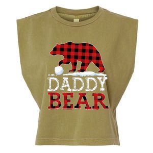 Buffalo Plaid Red Xmas Christmas Daddy Bear Pajama Family Garment-Dyed Women's Muscle Tee