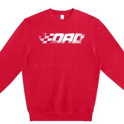 Birthday Party Racing Family Pit Crew Race Dad Premium Crewneck Sweatshirt