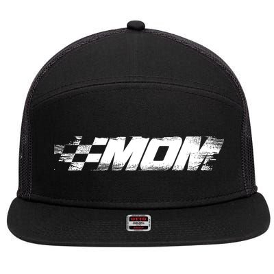 Birthday Party Racing Family Pit Crew Race Mom 7 Panel Mesh Trucker Snapback Hat