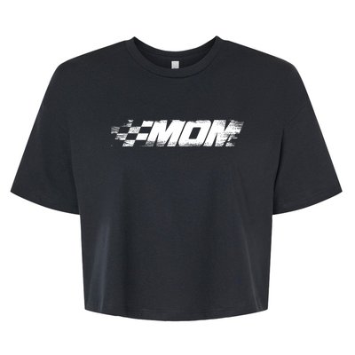 Birthday Party Racing Family Pit Crew Race Mom Bella+Canvas Jersey Crop Tee