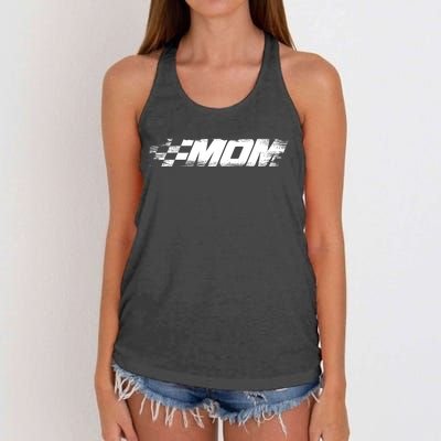 Birthday Party Racing Family Pit Crew Race Mom Women's Knotted Racerback Tank