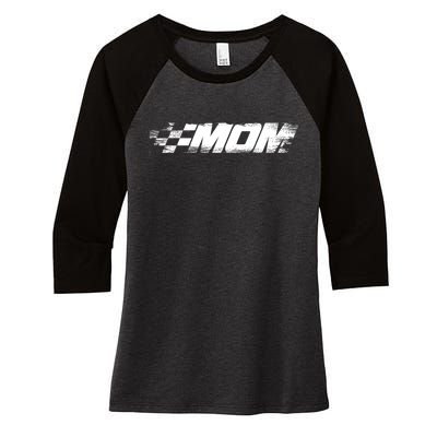 Birthday Party Racing Family Pit Crew Race Mom Women's Tri-Blend 3/4-Sleeve Raglan Shirt