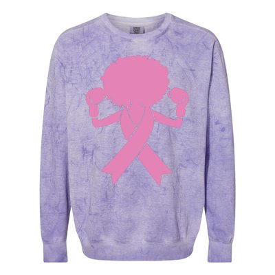 Boxing Pink Ribbon African American Breast Cancer Colorblast Crewneck Sweatshirt