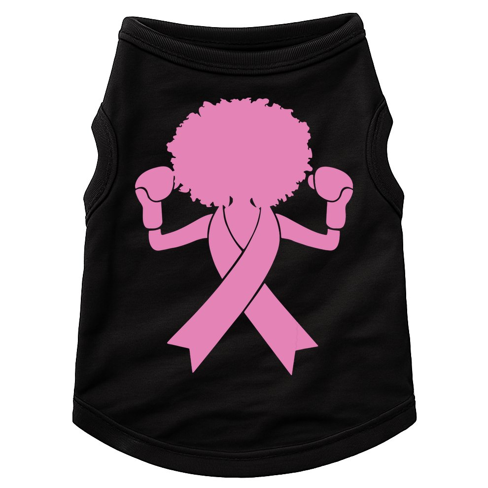 Boxing Pink Ribbon African American Breast Cancer Doggie Tank