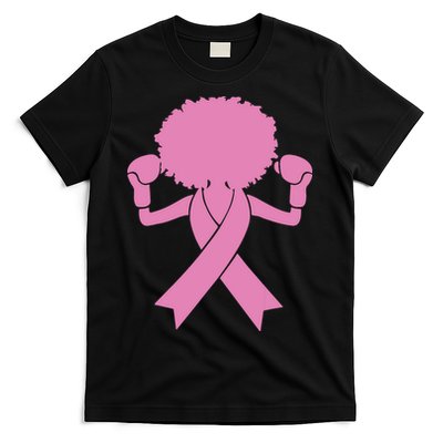 Boxing Pink Ribbon African American Breast Cancer T-Shirt