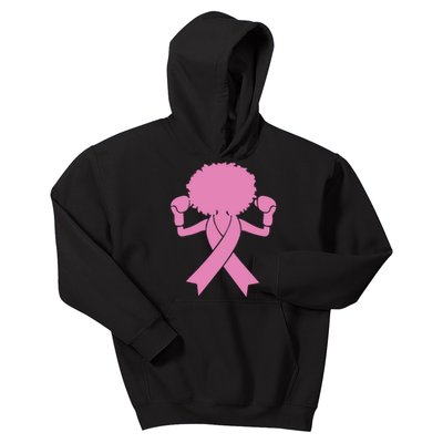 Boxing Pink Ribbon African American Breast Cancer Kids Hoodie