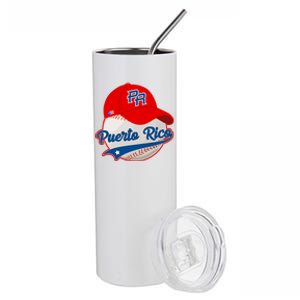 Boricua Puerto Rican Puerto Rico Baseball Stainless Steel Tumbler