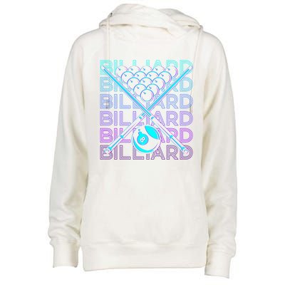 Billiard Player Retro Funny Gift Womens Funnel Neck Pullover Hood