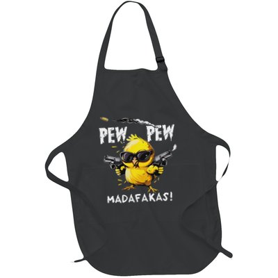 Bird Print Relax Fit Swea Black Pew Pew Madafakas Funny Chicken Ro Full-Length Apron With Pockets