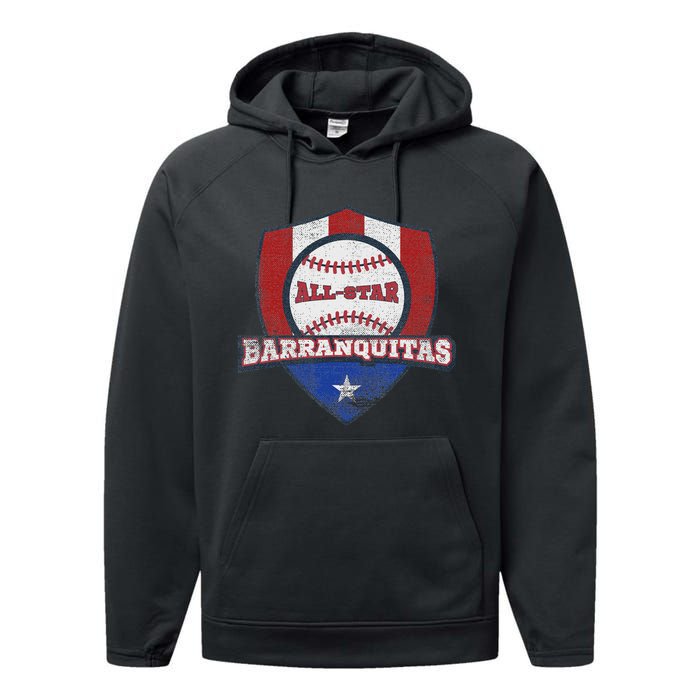 Barranquitas Puerto Rico Camisa Puerto Rican World Baseball Performance Fleece Hoodie