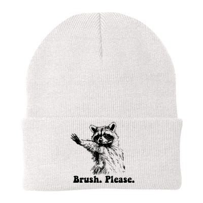 Bruh Please Retro Funny Raccoon Knit Cap Winter Beanie