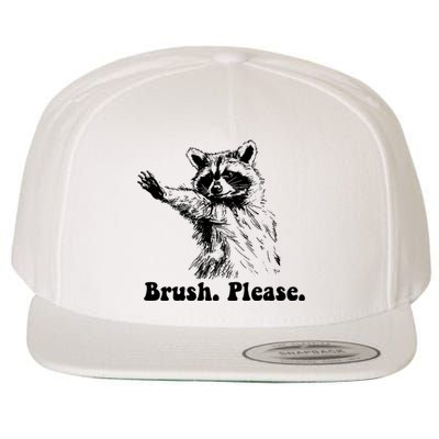 Bruh Please Retro Funny Raccoon Wool Snapback Cap