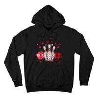 Buffalo Plaid Red Bowling Gnome Christmas Valentine Family Hoodie