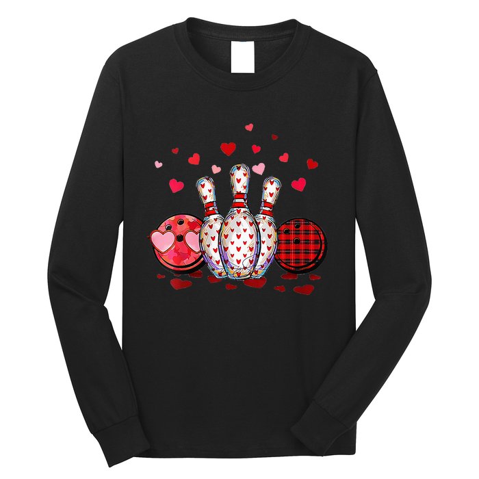 Buffalo Plaid Red Bowling Gnome Christmas Valentine Family Long Sleeve Shirt