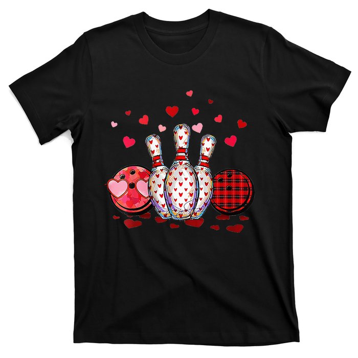 Buffalo Plaid Red Bowling Gnome Christmas Valentine Family T-Shirt