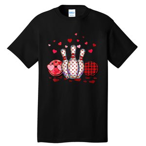 Buffalo Plaid Red Bowling Gnome Christmas Valentine Family Tall T-Shirt