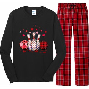 Buffalo Plaid Red Bowling Gnome Christmas Valentine Family Long Sleeve Pajama Set