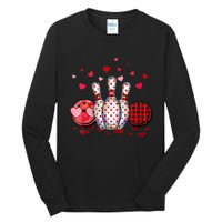 Buffalo Plaid Red Bowling Gnome Christmas Valentine Family Tall Long Sleeve T-Shirt