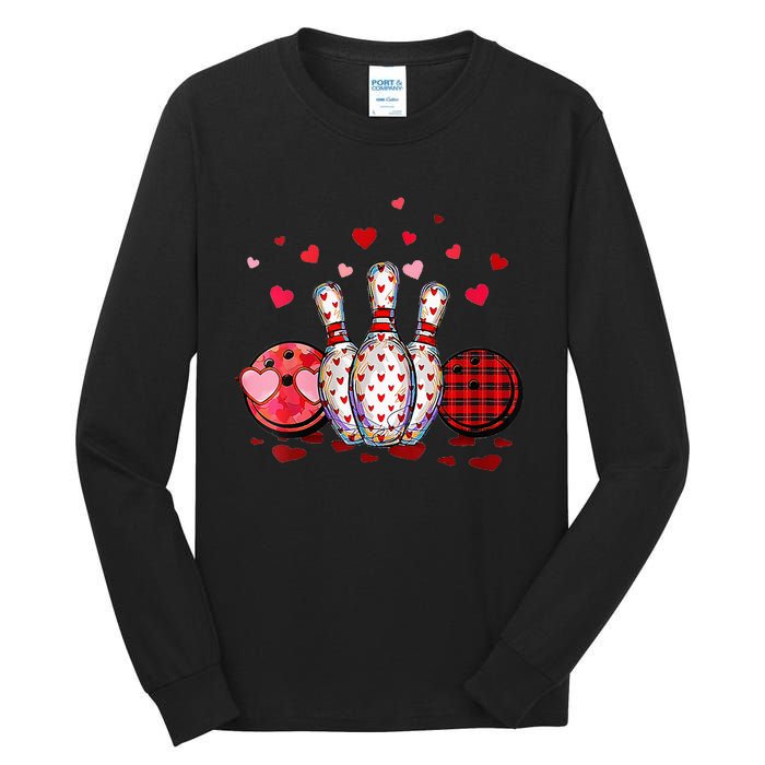 Buffalo Plaid Red Bowling Gnome Christmas Valentine Family Tall Long Sleeve T-Shirt