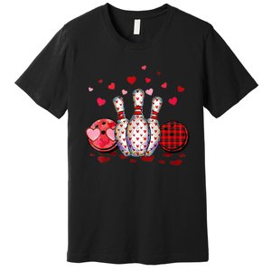 Buffalo Plaid Red Bowling Gnome Christmas Valentine Family Premium T-Shirt