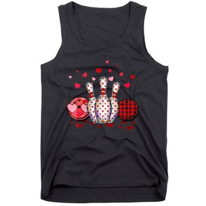 Buffalo Plaid Red Bowling Gnome Christmas Valentine Family Tank Top