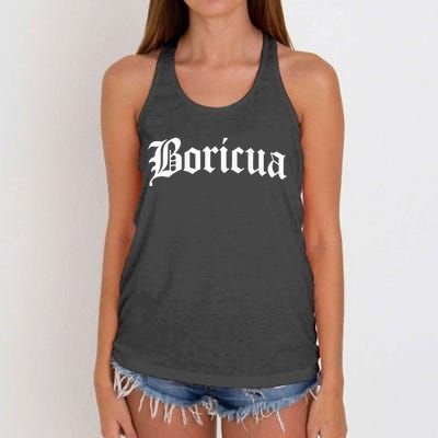 Boricua Puerto Rican Rico Pride Gift Women's Knotted Racerback Tank