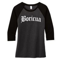 Boricua Puerto Rican Rico Pride Gift Women's Tri-Blend 3/4-Sleeve Raglan Shirt