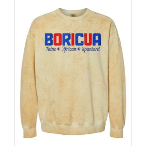 Boricua Puerto Rico Pride Puerto Rican Taino African Spanish Colorblast Crewneck Sweatshirt