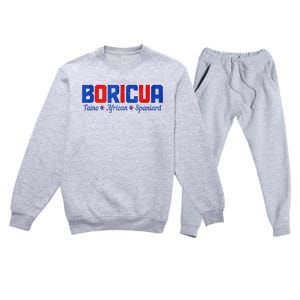 Boricua Puerto Rico Pride Puerto Rican Taino African Spanish Premium Crewneck Sweatsuit Set