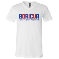 Boricua Puerto Rico Pride Puerto Rican Taino African Spanish V-Neck T-Shirt