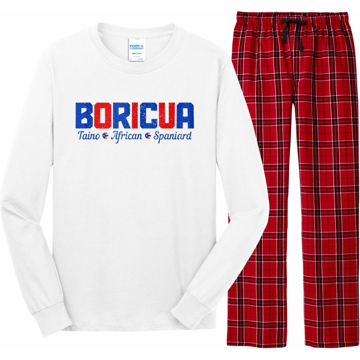 Boricua Puerto Rico Pride Puerto Rican Taino African Spanish Long Sleeve Pajama Set