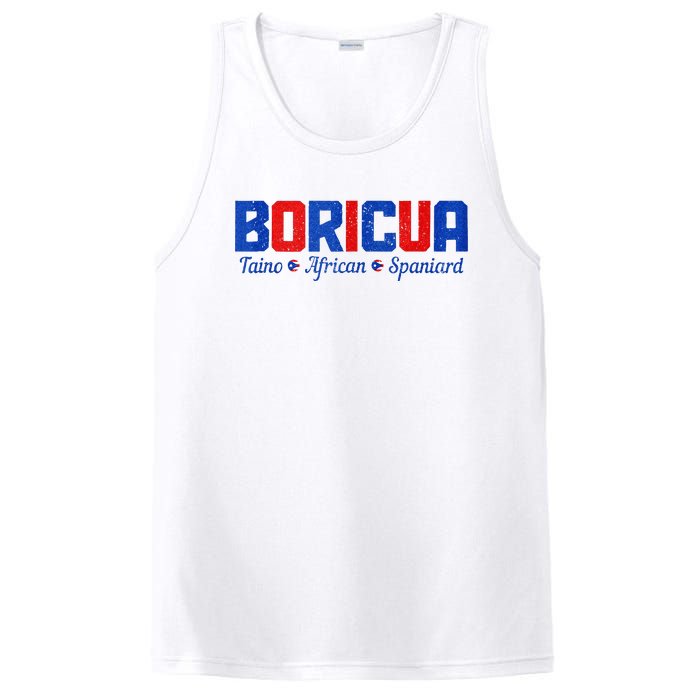 Boricua Puerto Rico Pride Puerto Rican Taino African Spanish PosiCharge Competitor Tank