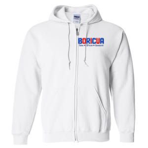 Boricua Puerto Rico Pride Puerto Rican Taino African Spanish Full Zip Hoodie