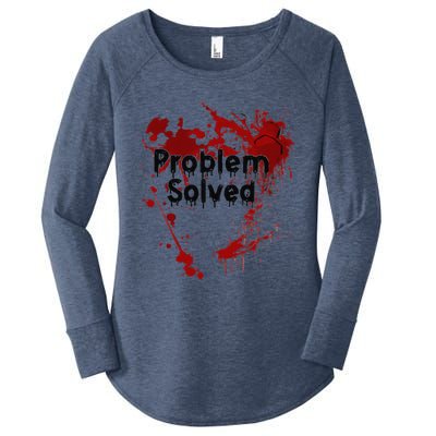 Bloody Problem Solved Halloween Women's Perfect Tri Tunic Long Sleeve Shirt