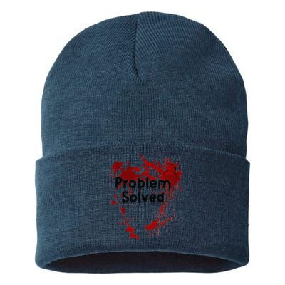 Bloody Problem Solved Halloween Sustainable Knit Beanie