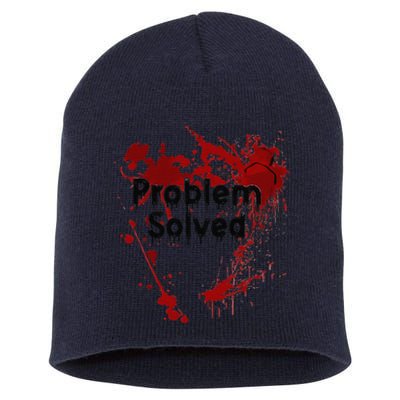 Bloody Problem Solved Halloween Short Acrylic Beanie