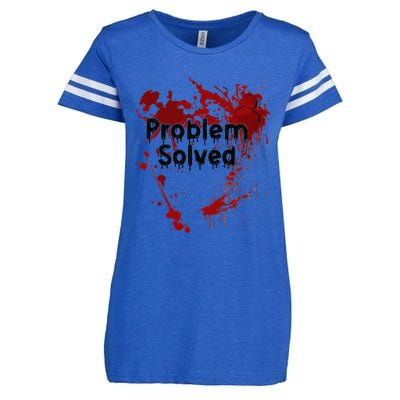 Bloody Problem Solved Halloween Enza Ladies Jersey Football T-Shirt