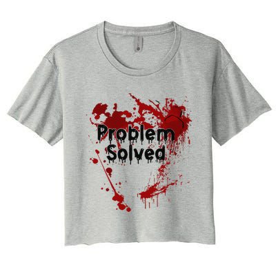 Bloody Problem Solved Halloween Women's Crop Top Tee