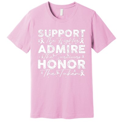 Breast Pink Support Admire Honor Breast Cancer Awareness Premium T-Shirt