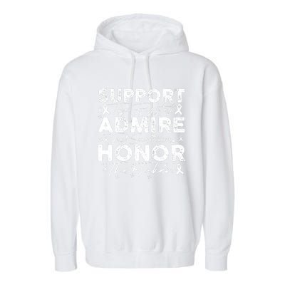 Breast Pink Support Admire Honor Breast Cancer Awareness Garment-Dyed Fleece Hoodie