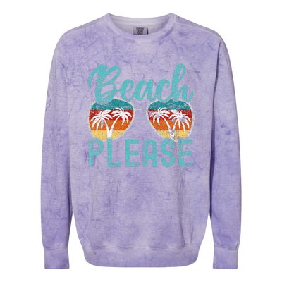 Beach Please Summer Vacay Vibes Beach Vacation Colorblast Crewneck Sweatshirt